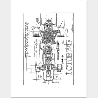 Lotus John Player Special Blueprint Black Posters and Art